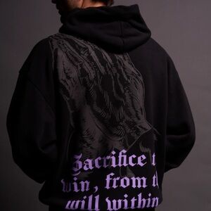 Darc sports Big Bodybuilding Saved My Life "Bishop" Unisex Hoodie in Black/Black